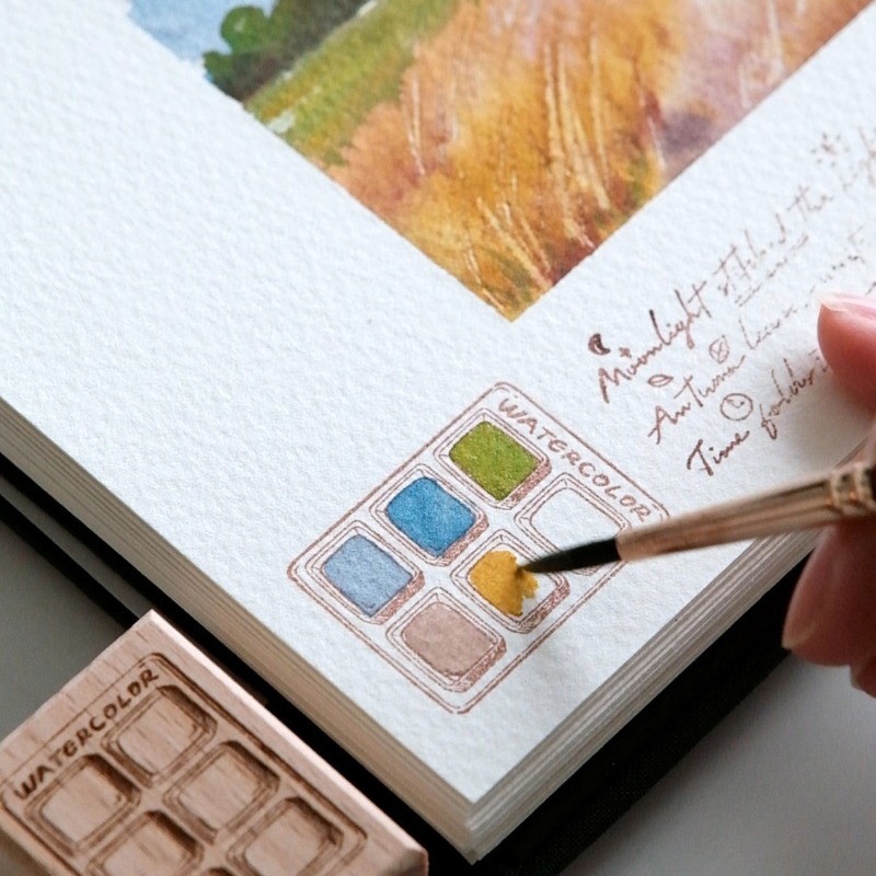 6 Grid Watercolor Color Card W - Tools Qa ulasan dan harga