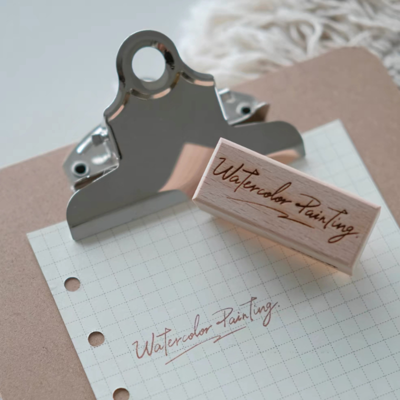 Wooden Rubber Stamps Watercolo - Tools Qa ulasan dan harga