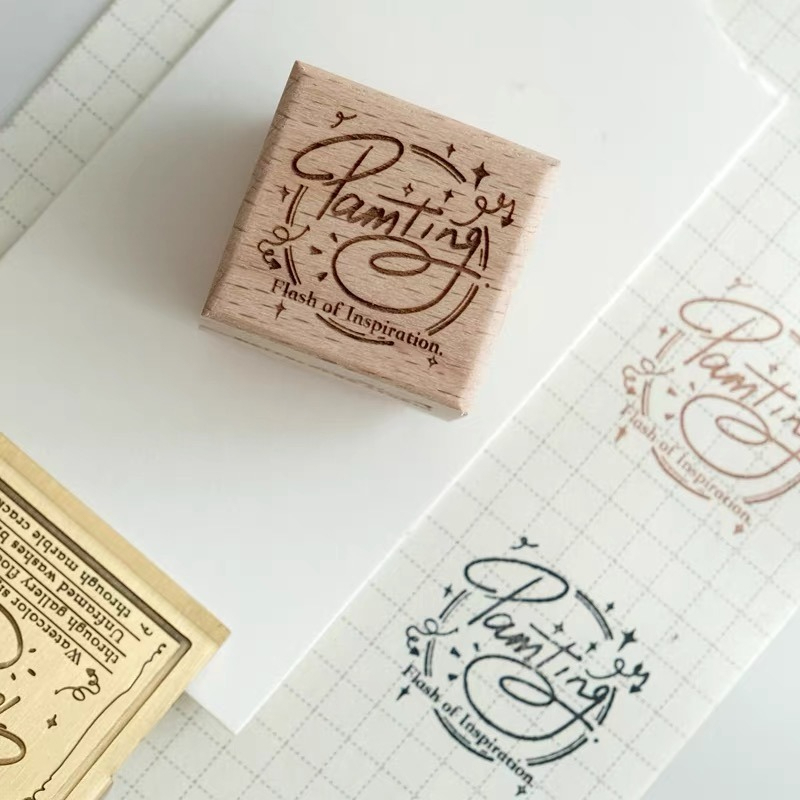 Wooden Rubber Stamps Watercolo - Tools Qa ulasan dan harga